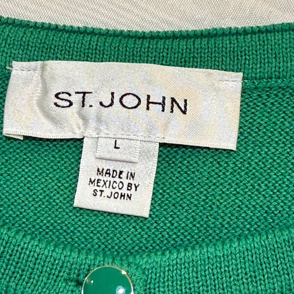 St. John Vibrant Green Cardigan